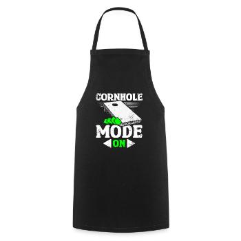Mode Cornhole activé - Tablier de cuisine - noir - Devant - AI Model Male 185 dark (185cm)