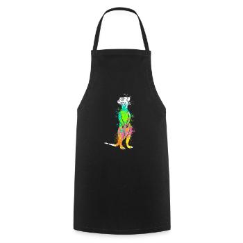 Suricates Splash Art Surikate - Tablier de cuisine - noir - Devant - AI Model Male 185 dark (185cm)