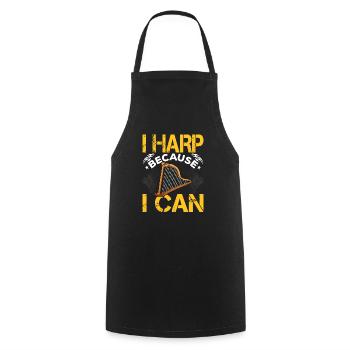 Amateur de musique harpiste expert - Tablier de cuisine - noir - Devant - AI Model Male 185 dark (185cm)