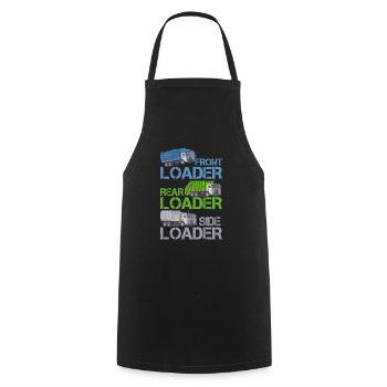 Types of Garbage Dump Garbage Truck Driver Driving Truck - Cooking Apron - black - Front - AI Model Male 185 dark (185cm)