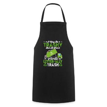 Litter-ally Trash Dump Garbage Truck Driver Who - Cooking Apron - black - Front - AI Model Male 185 dark (185cm)