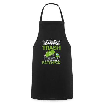 Pick Up Trash Dump Garbage Truck Driver - Cooking Apron - black - Front - AI Model Male 185 dark (185cm)