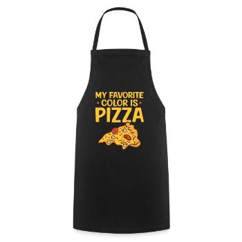 My favourite color is pizza - Cooking Apron - black - Front - AI Model Male 185 dark (185cm)