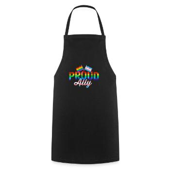 Fier allié LGBTQ Droits de sensibilisation aux homosexuels - Tablier de cuisine - noir - Devant - AI Model Male 185 dark (185cm)