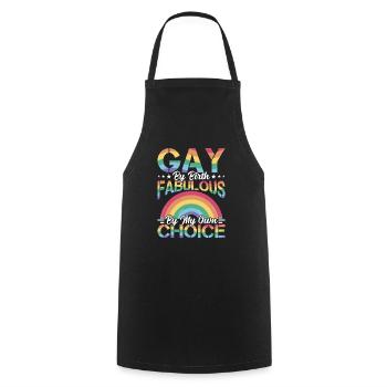Gay By Birth Lgbtq Gay Awareness Support Pride - Kochschürze - Schwarz - Vorne - AI Model Male 185 dark (185cm)