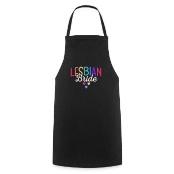 Lesbian Bride Lgbtq Gay Wedding Equality - Cooking Apron - black - Front - AI Model Male 185 dark (185cm)