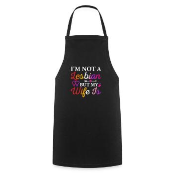 Lesbian Wife Lgbtq Gay Wedding Equality - Cooking Apron - black - Front - AI Model Male 185 dark (185cm)