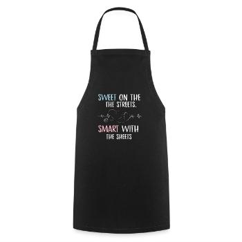 sweet on the streets smart with the sheets Design - Cooking Apron - black - Front - AI Model Male 185 dark (185cm)
