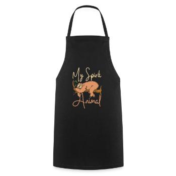 Mon âme animal paresseux - Tablier de cuisine - noir - Devant - AI Model Male 185 dark (185cm)