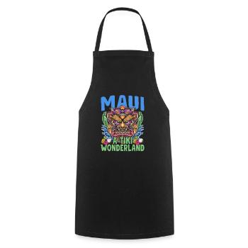 Tiki Wonderland Hawaiian Luau Maui Hawaii Party - Cooking Apron - black - Front - AI Model Male 185 dark (185cm)