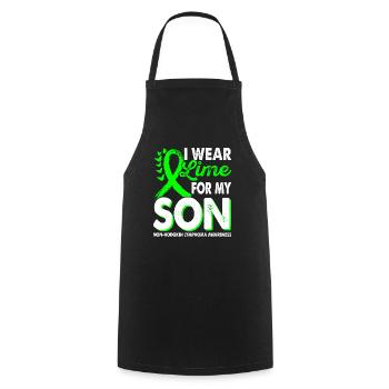 Appliquer des verts de citron vert pour le mois de - Tablier de cuisine - noir - Devant - AI Model Male 185 dark (185cm)