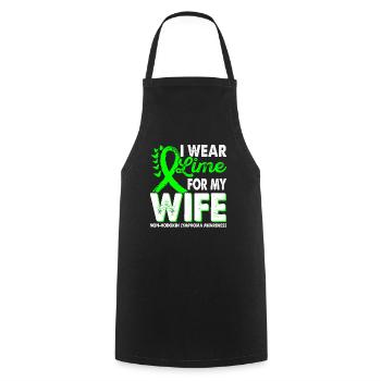 Portez des verts citron vert pour sensibiliser à - Tablier de cuisine - noir - Devant - AI Model Male 185 dark (185cm)