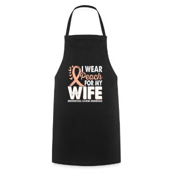 Portez un ruban de couleur pêche pour votre femme - Tablier de cuisine - noir - Devant - AI Model Male 185 dark (185cm)
