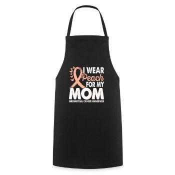 Portez un ruban de couleur pêche au - Tablier de cuisine - noir - Devant - AI Model Male 185 dark (185cm)