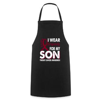 Wear a burgundy ribbon for the - Cooking Apron - black - Front - AI Model Male 185 dark (185cm)