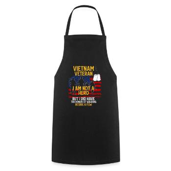 Vétéran du Vietnam - Tablier de cuisine - noir - Devant - AI Model Male 185 dark (185cm)