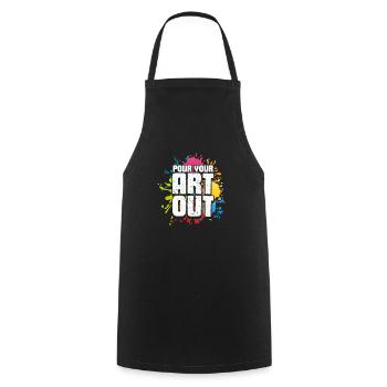 Pour your art out - Cooking Apron - black - Front - AI Model Male 185 dark (185cm)