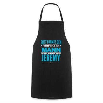Jeremy Name Design - Kochschürze - Schwarz - Vorne - AI Model Male 185 dark (185cm)