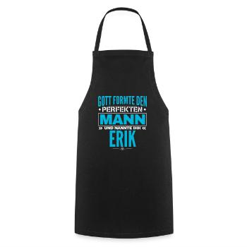 Erik Name Design - Kochschürze - Schwarz - Vorne - AI Model Male 185 dark (185cm)