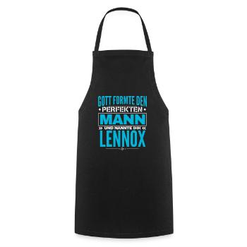 Lennox Name Design - Kochschürze - Schwarz - Vorne - AI Model Male 185 dark (185cm)
