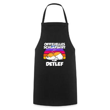 Offizielles Schlafshirt Von Detlef - Kochschürze - Schwarz - Vorne - AI Model Male 185 dark (185cm)