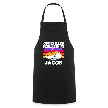 Offizielles Schlafshirt Von Jacob - Kochschürze - Schwarz - Vorne - AI Model Male 185 dark (185cm)