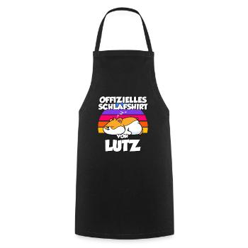 Offizielles Schlafshirt Von Lutz - Kochschürze - Schwarz - Vorne - AI Model Male 185 dark (185cm)