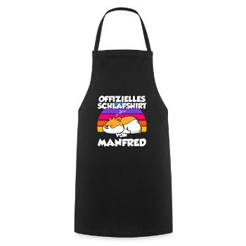 Offizielles Schlafshirt Von Manfred - Kochschürze - Schwarz - Vorne - AI Model Male 185 dark (185cm)