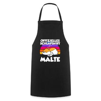 Offizielles Schlafshirt Von Malte - Kochschürze - Schwarz - Vorne - AI Model Male 185 dark (185cm)