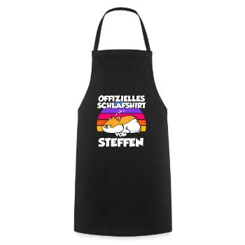 Offizielles Schlafshirt Von Steffen - Kochschürze - Schwarz - Vorne - AI Model Male 185 dark (185cm)