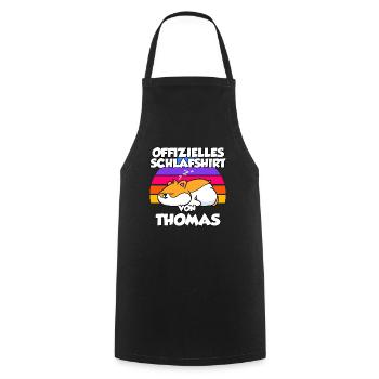 Offizielles Schlafshirt Von Thomas - Kochschürze - Schwarz - Vorne - AI Model Male 185 dark (185cm)