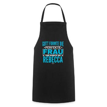 Rebecca Name Design - Cooking Apron - black - Front - AI Model Male 185 dark (185cm)