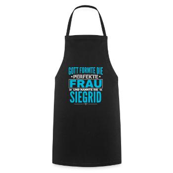 Siegrid Name Design - Cooking Apron - black - Front - AI Model Male 185 dark (185cm)