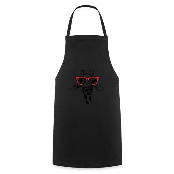 Girafe Amoureux des animaux - Tablier de cuisine - noir - Devant - AI Model Male 185 dark (185cm)