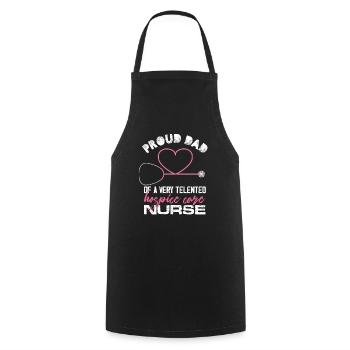 Fier papa d’une infirmière en soins palliatifs très talentueuse - Tablier de cuisine - noir - Devant - AI Model Male 185 dark (185cm)
