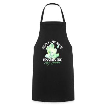Mom In My Name Crystals Are My Game Reiki Healer - Cooking Apron - black - Front - AI Model Male 185 dark (185cm)