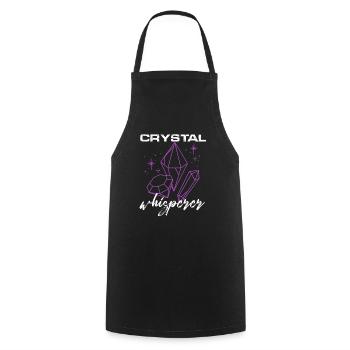 Reiki de guérison énergétique du chakra Crystal Whisperer - Tablier de cuisine - noir - Devant - AI Model Male 185 dark (185cm)