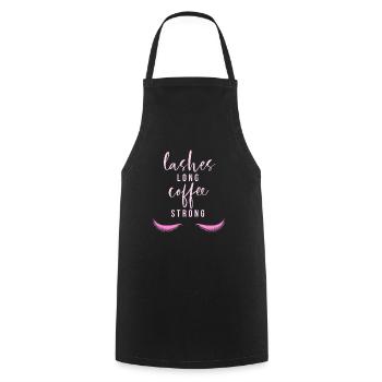 Lashes long Coffee strong - Cooking Apron - black - Front - AI Model Male 185 dark (185cm)