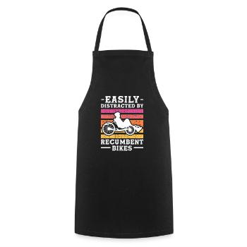 Easily Distracted By Recumbent Bikes Tricycle Bike - Cooking Apron - black - Front - AI Model Male 185 dark (185cm)