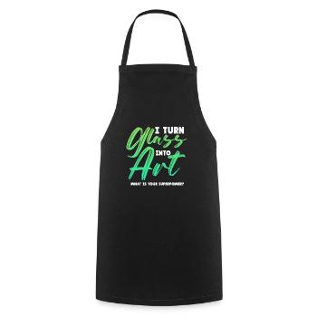 Je transforme le verre en art Vitrail Artiste - Tablier de cuisine - noir - Devant - AI Model Male 185 dark (185cm)