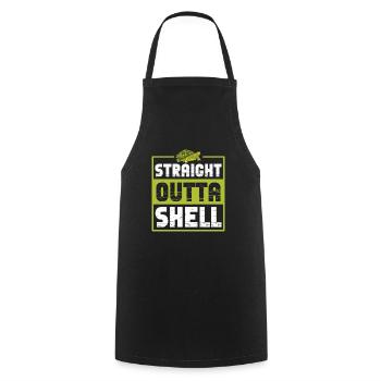 Straight Outta Shell Sea Turtle Red-Eared Slider - Cooking Apron - black - Front - AI Model Male 185 dark (185cm)