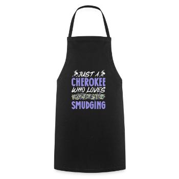 Juste un Cherokee qui aime purifier son énergie - Tablier de cuisine - noir - Devant - AI Model Male 185 dark (185cm)
