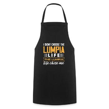 I didnt choose the lumpia life Design - Kochschürze - Schwarz - Vorne - AI Model Male 185 dark (185cm)