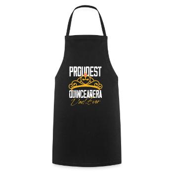 papa quinceanera le plus fier de tous les temps Design - Tablier de cuisine - noir - Devant - AI Model Male 185 dark (185cm)