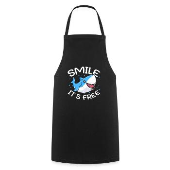 Smile It's Free Sharks Great White - Kochschürze - Schwarz - Vorne - AI Model Male 185 dark (185cm)