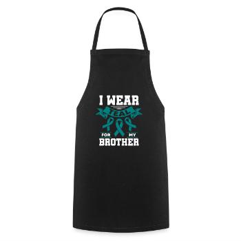 I Wear Teal For My Brother Addiction Recovery - Cooking Apron - black - Front - AI Model Male 185 dark (185cm)