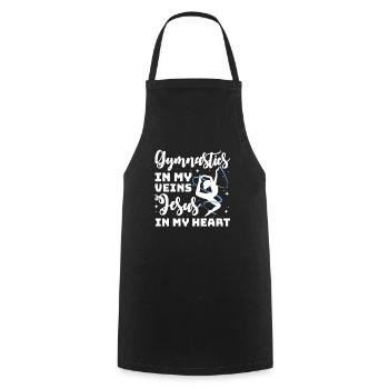 Gymnastics In My Veins Jesus In My Heart Christian - Cooking Apron - black - Front - AI Model Male 185 dark (185cm)