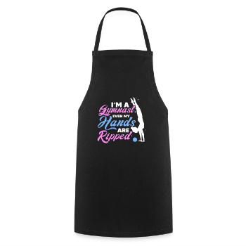 Je suis un gymnaste, même mes mains sont déchirées en équilibre sur les mains - Tablier de cuisine - noir - Devant - AI Model Male 185 dark (185cm)