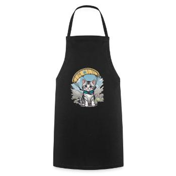 Parachute Kitten Skydiving Cat Cats Skydiver - Cooking Apron - black - Front - AI Model Male 185 dark (185cm)