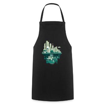 Urban Eden Futuristic Cityscape Design - Cooking Apron - black - Front - AI Model Male 185 dark (185cm)